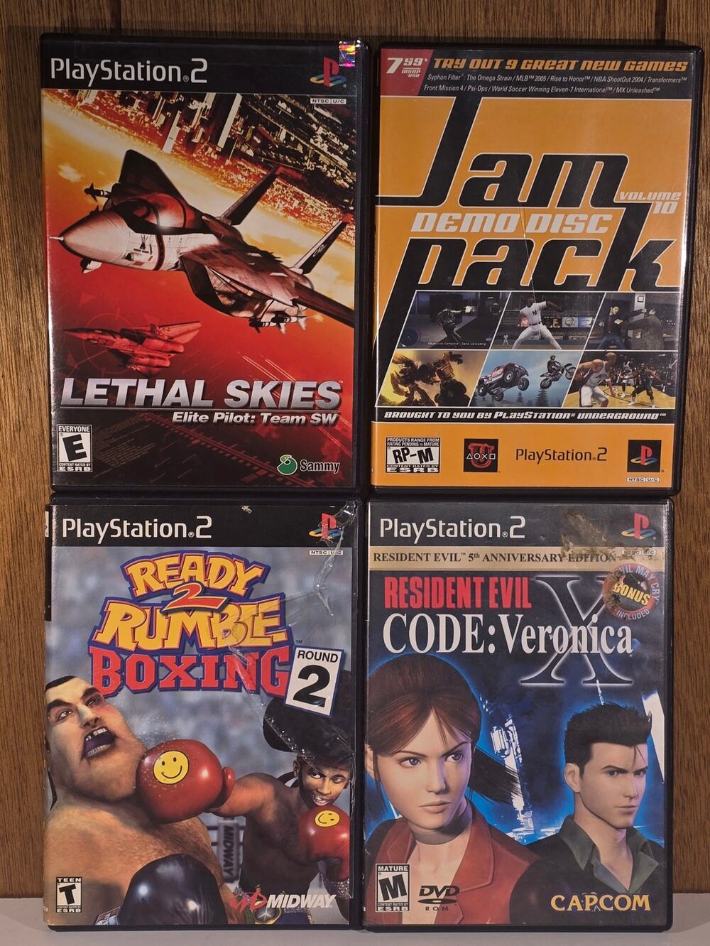 PS2 Game Lot Resident Evil Code Veronica X Lethal Skies Ready 2 Rumble